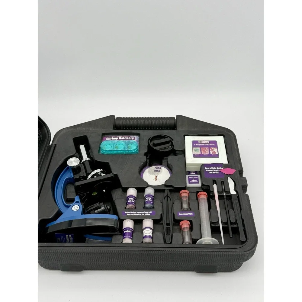 Explore One 900X Microscope Set 28pc STEM Science Kit w/ Case Slides Accessories
